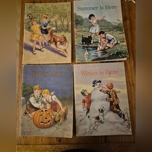 Vintage Children's Seasonal Picture Book Set - Spring Summer Fall Winter